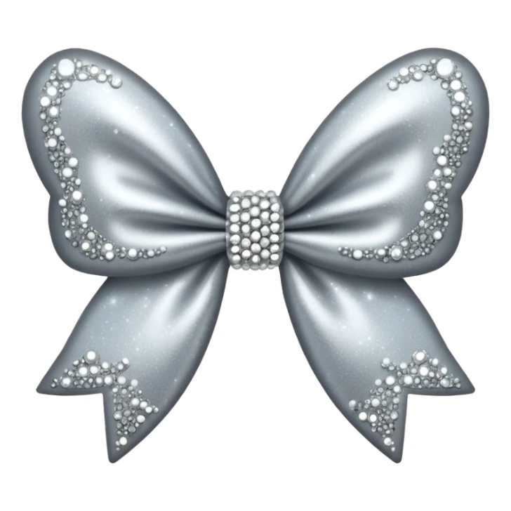 silver sparkling bow sticker