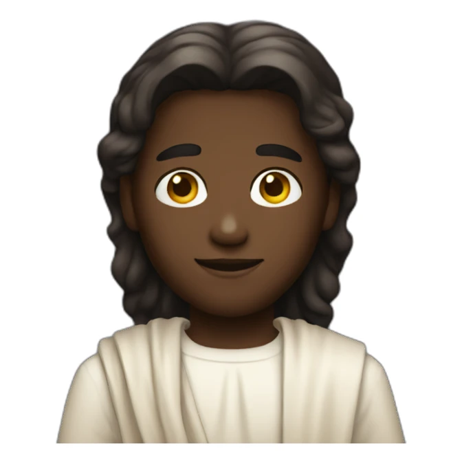 young jesus with dark skin sticker