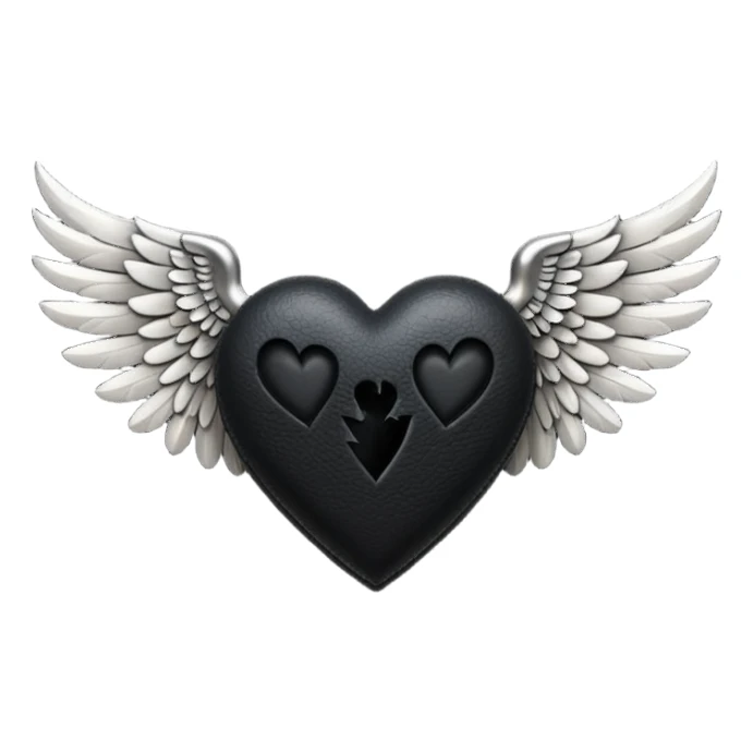 Hazme el corazón negro con alas sticker