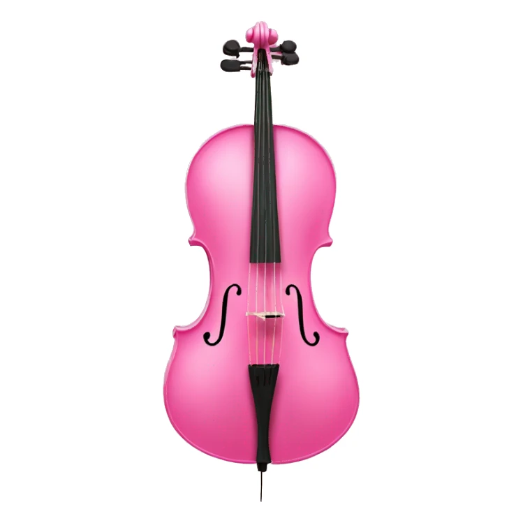 pink cello with a bow sticker