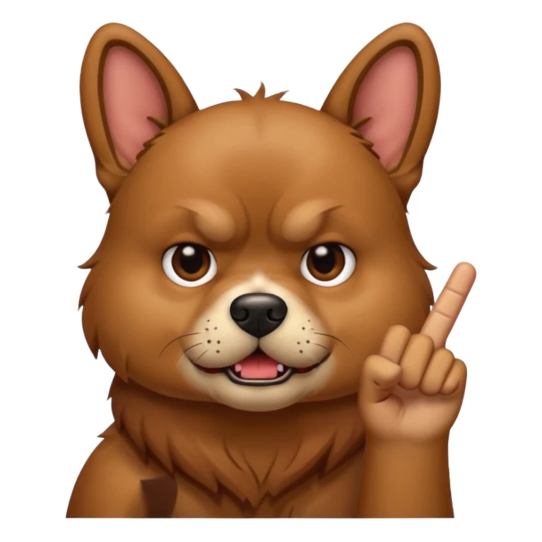Dog with middle finger  sticker