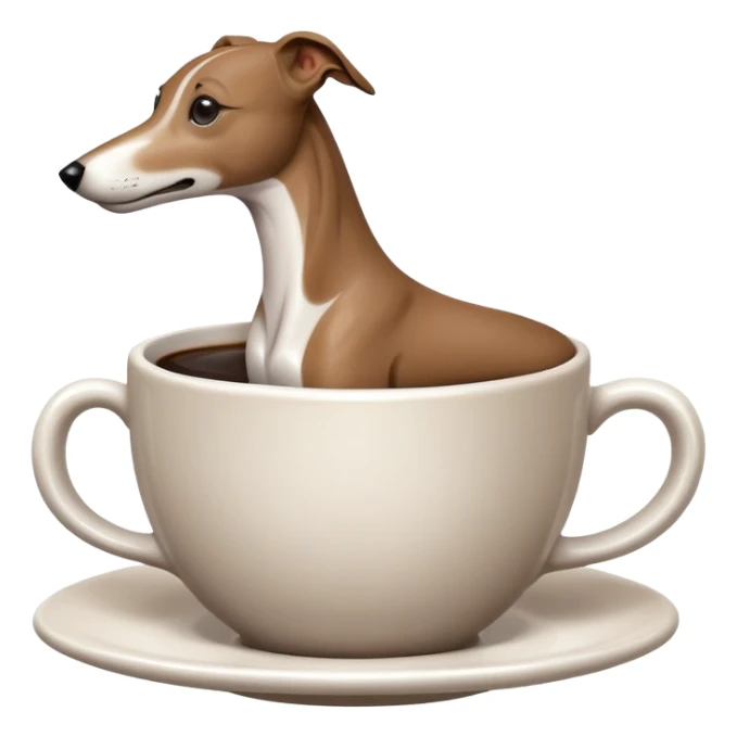 Greyhound in a coffee cup sticker
