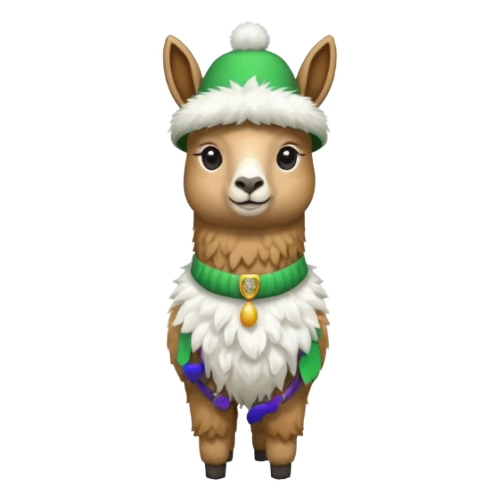 LLama and hat green sticker