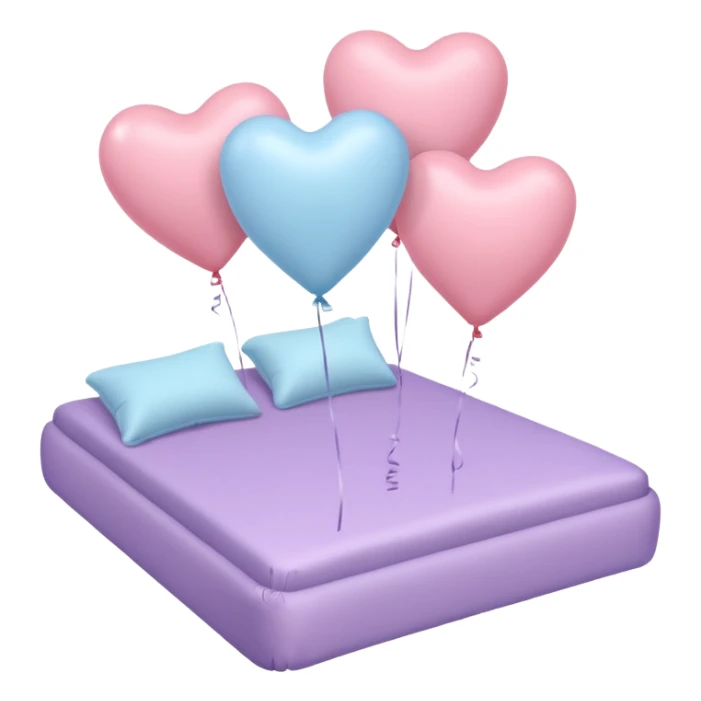 powder colored heart shaped balloons for bed sticker