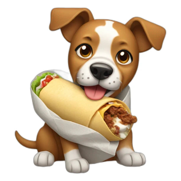 Dog eating burrito  sticker