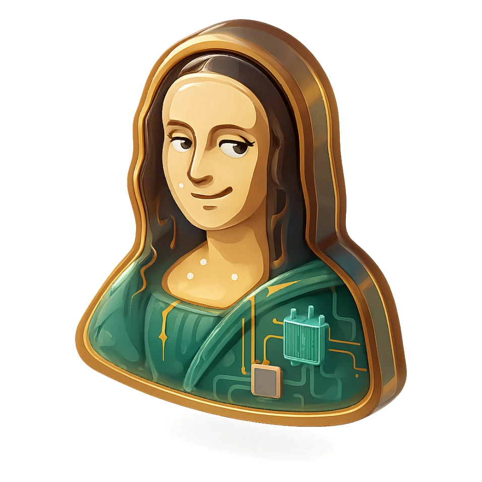 Mona Lisa with a sarcastic expression sticker