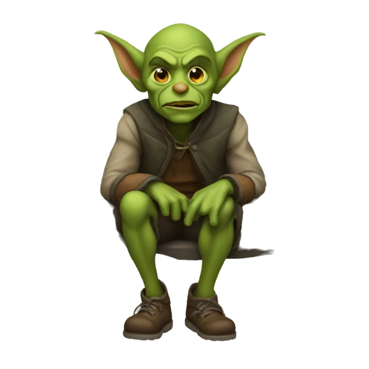 Goblin sitting on a bench sticker
