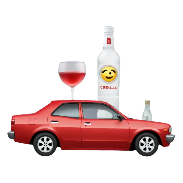 red toyota corolla and vodka sticker