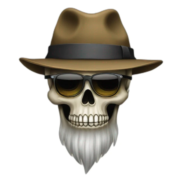 hipster totenkopf mit hut sticker