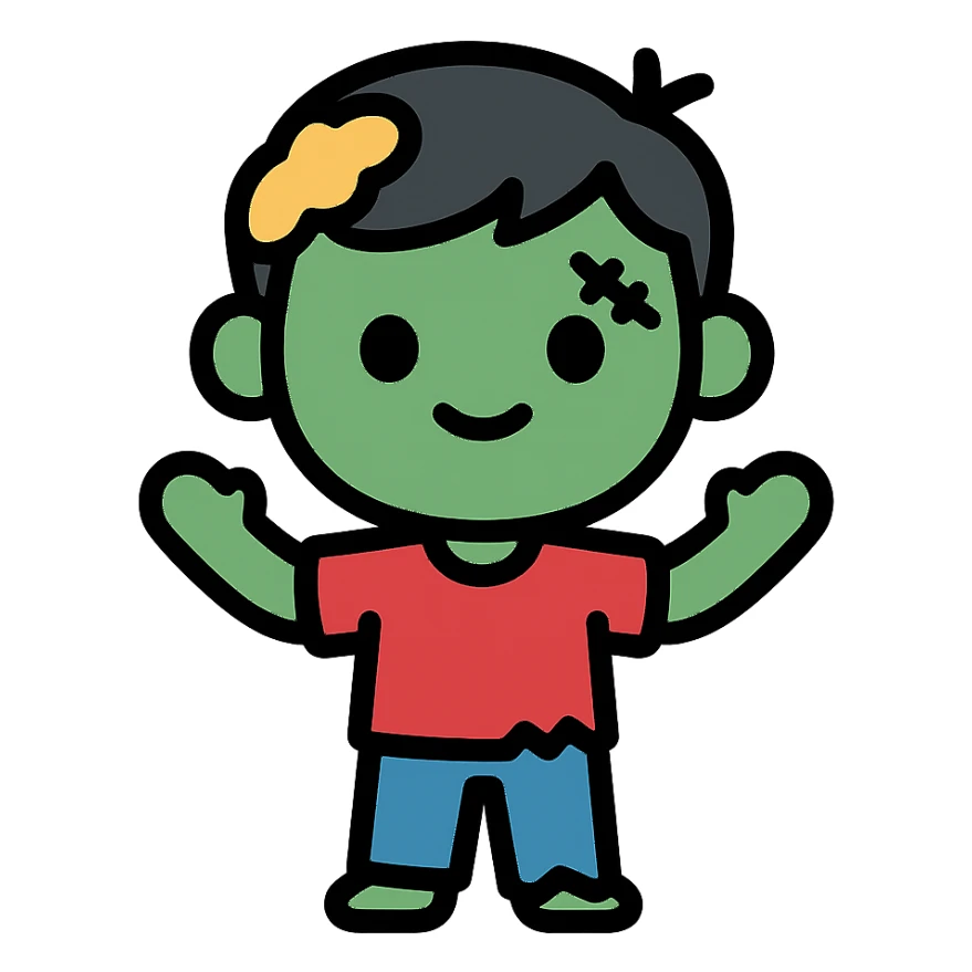 cute zombie boy icon sticker