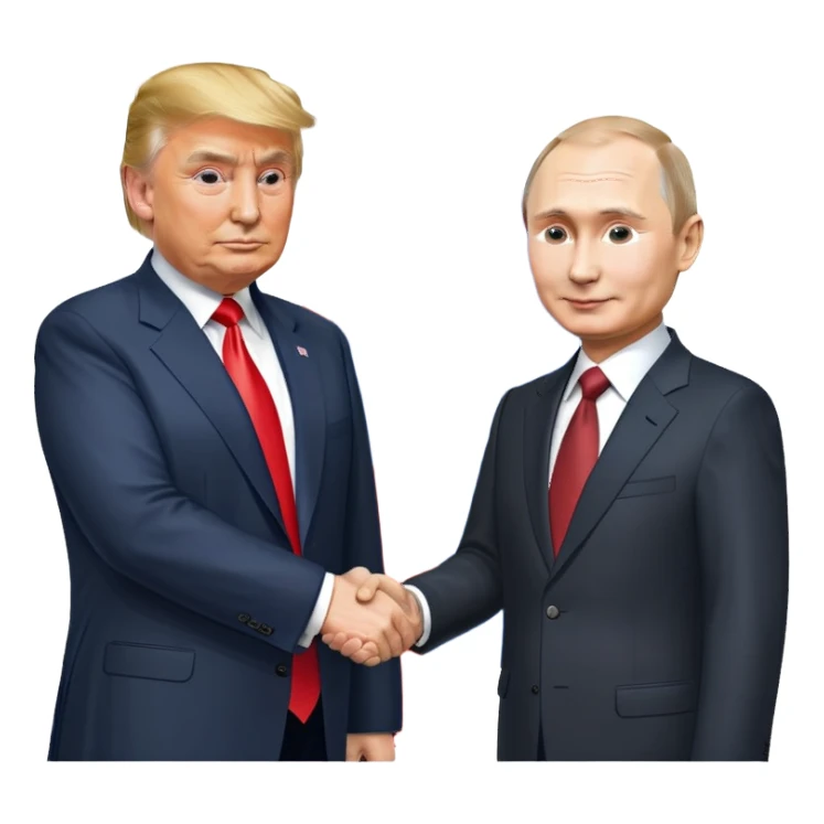 Putin shaking hands with Trump sticker