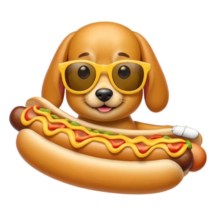 Hotdog with sunglasses  sticker