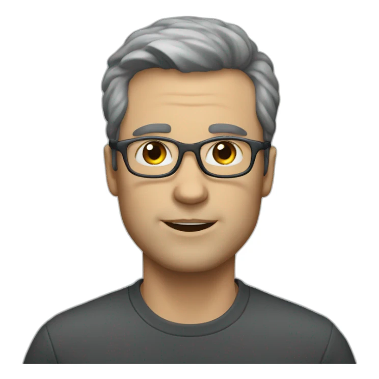 white guy with grey spectacles and dark hairs sticker