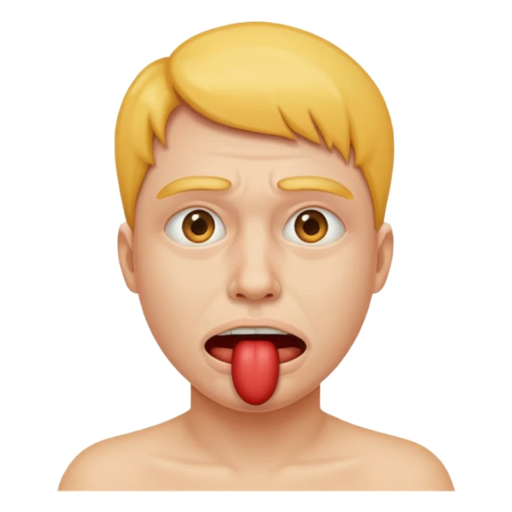 эмодзи с кляпом и он страдает sticker