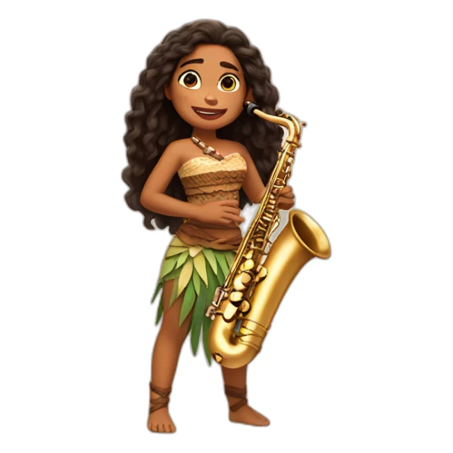 Moana who's playing saxophone sticker