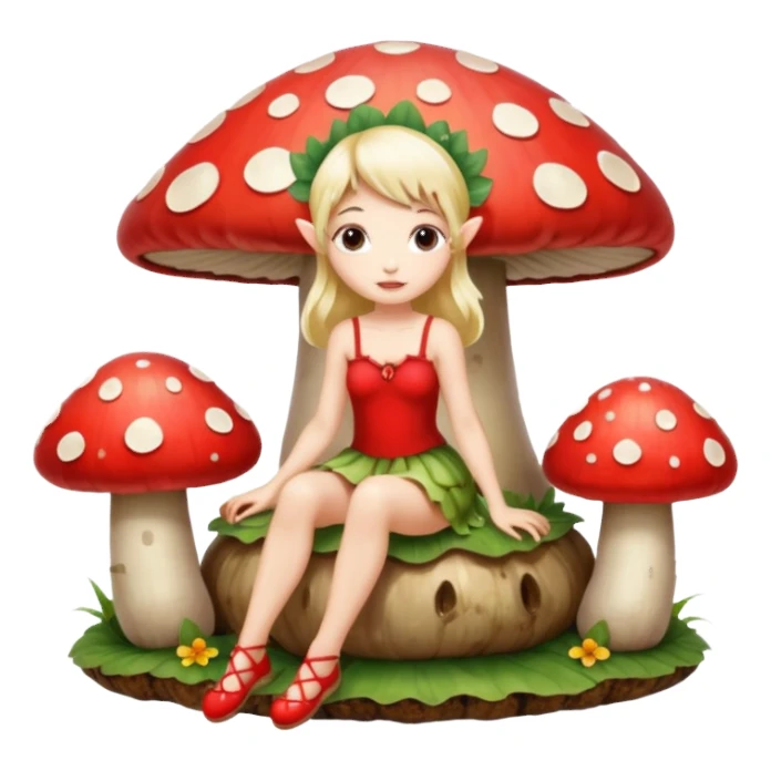 Fairy sitting on mushroom sticker