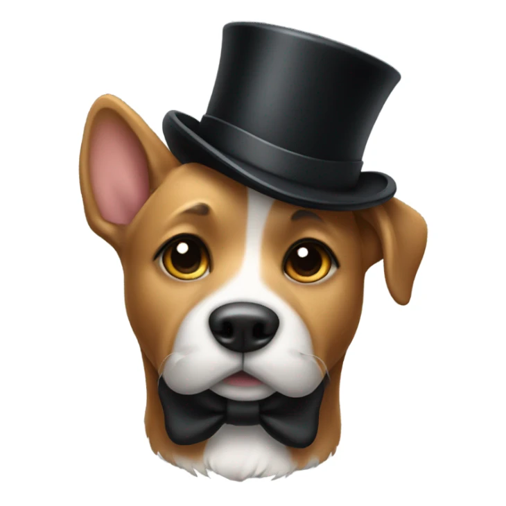 dog with tophat sticker