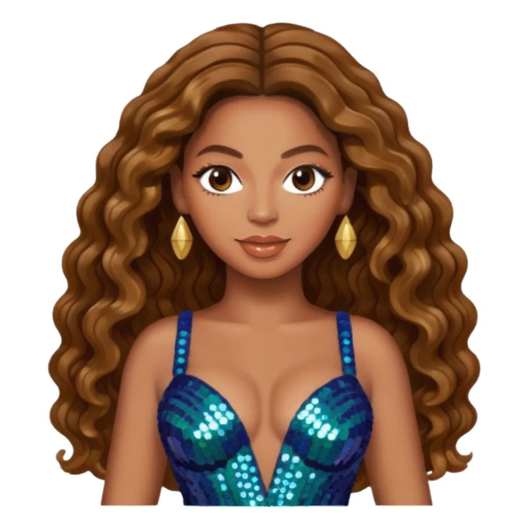 Beyonce with brown long hair sticker