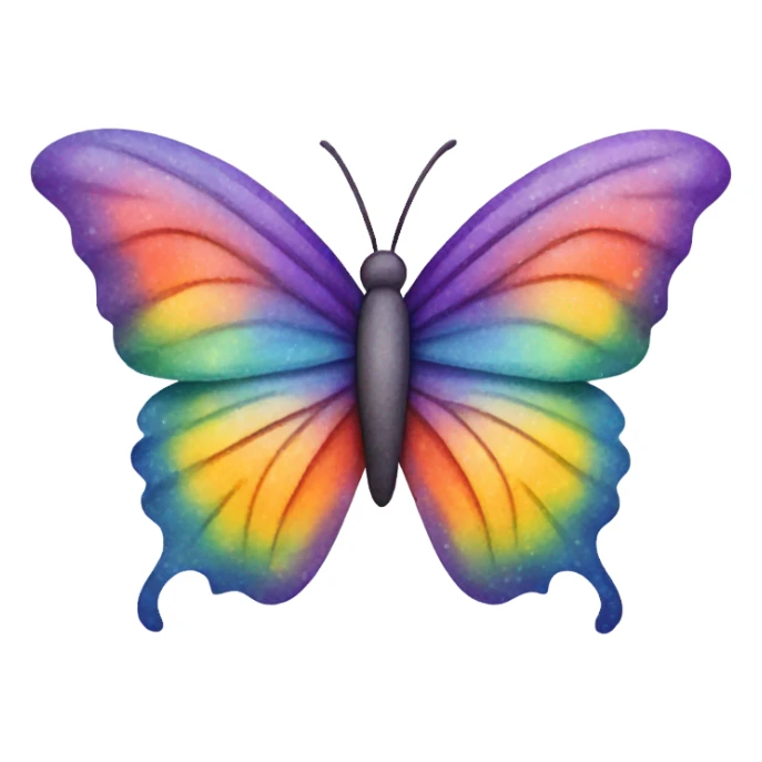 Watercolor rainbow butterfly sticker
