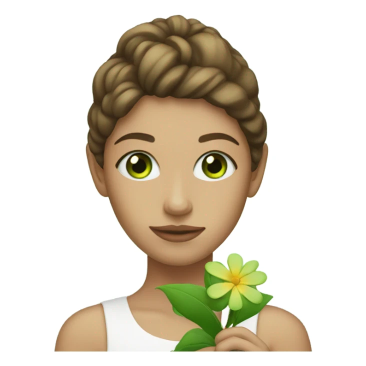 Green Eyed model with Flower sticker