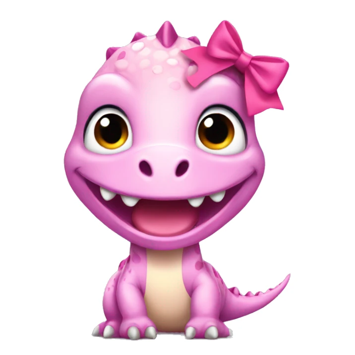 A girly Dinosaur with pink bow sticker