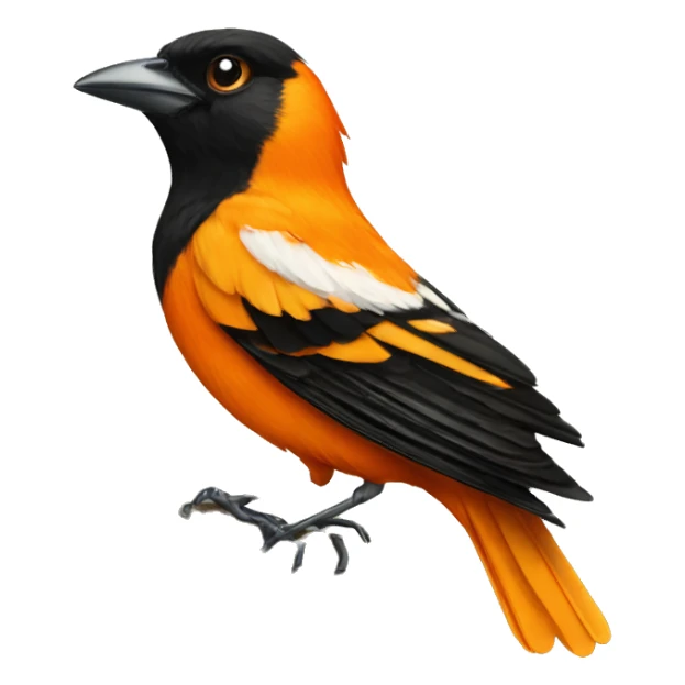 A oriole that has a rizz face sticker