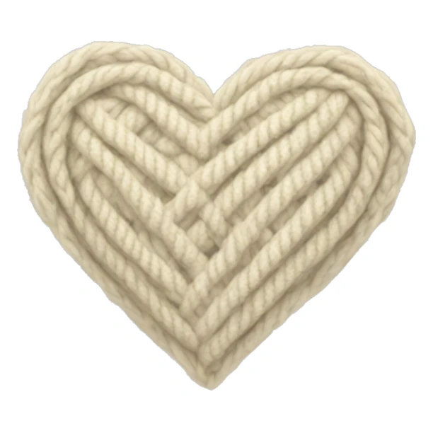 Cream Cable knit heart sticker