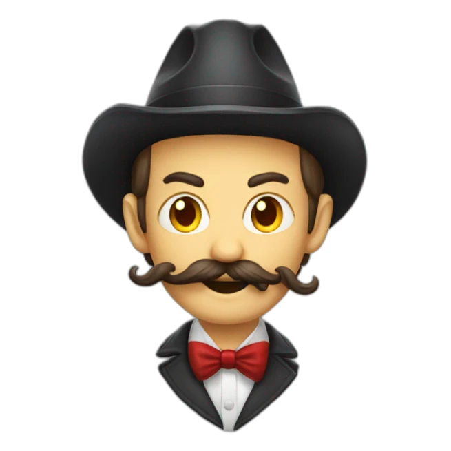 Diable avec moustache sticker