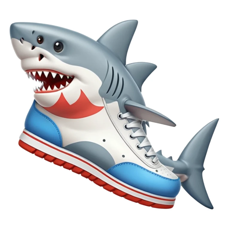 shark wearing big sneakers  sticker