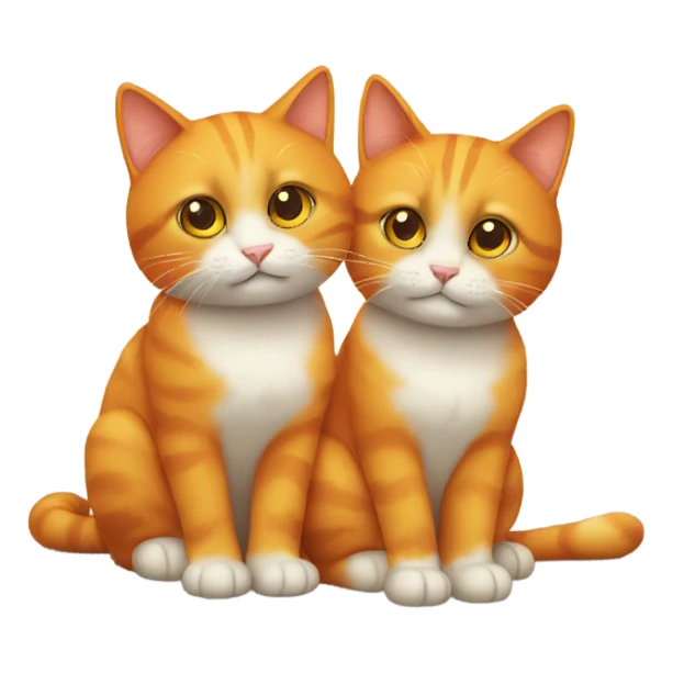 two orange cats together sticker