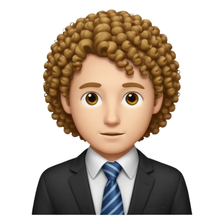 curly man with tie sticker