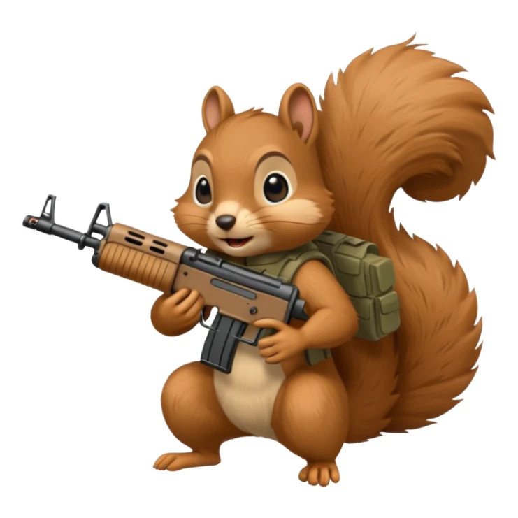 Squirrel holding xm7 assault rifle sticker