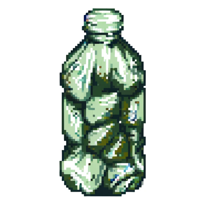 crumpled plastic bottle, style 4 sticker