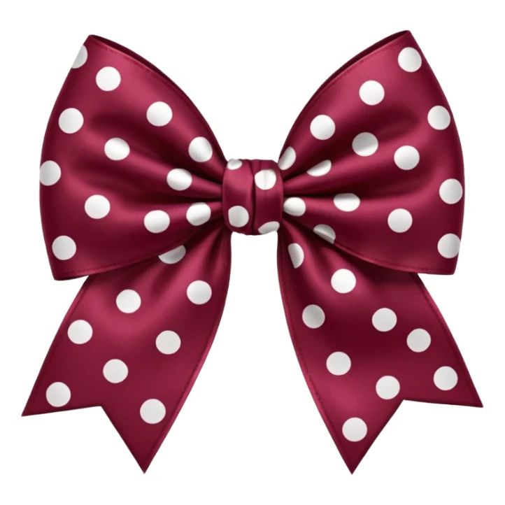 Burgandy bow with white polka dots sticker