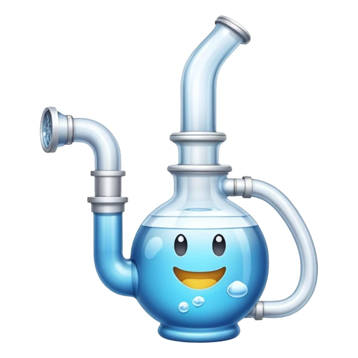 glass water pipe emoji style, with water inside sticker