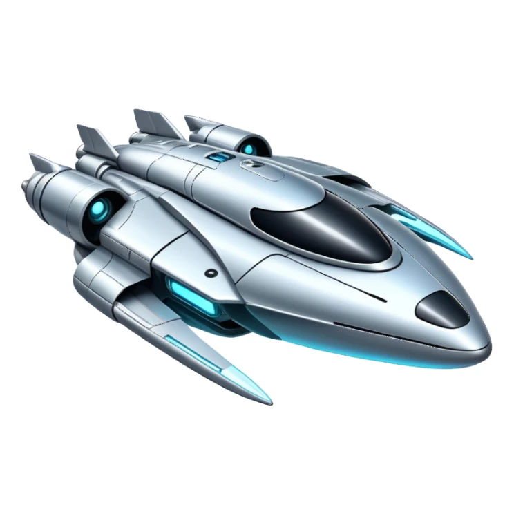Sleek futuristic spaceship with glowing engines sticker