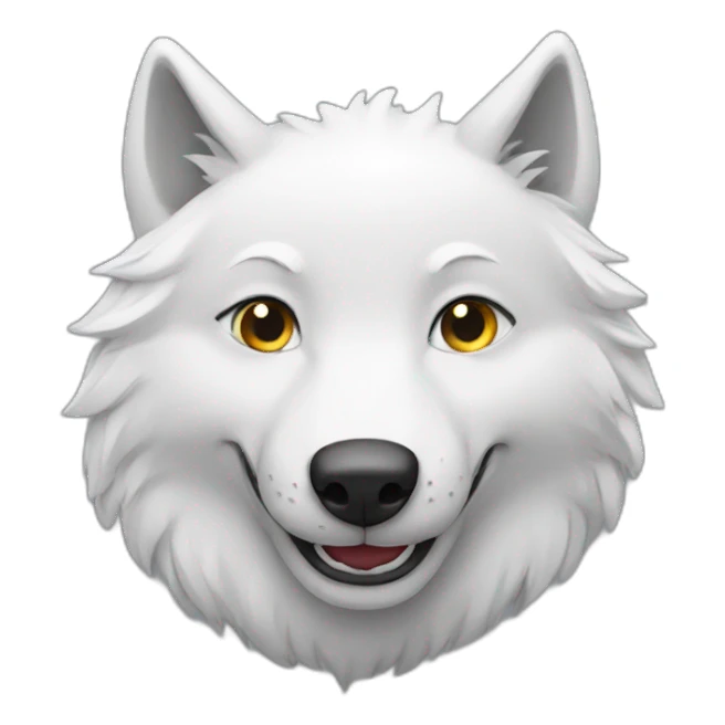 white wolf smiling sticker