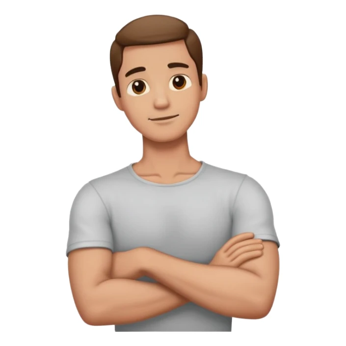 arms crossing holding neck guy sticker