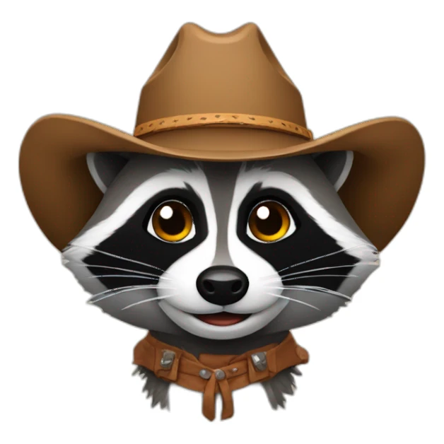 raccoon wearing cowboy hat sticker