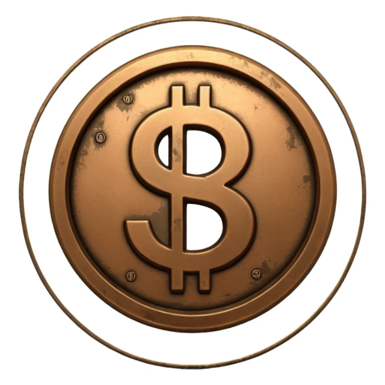 Coin bronze, Dollar sign. sticker