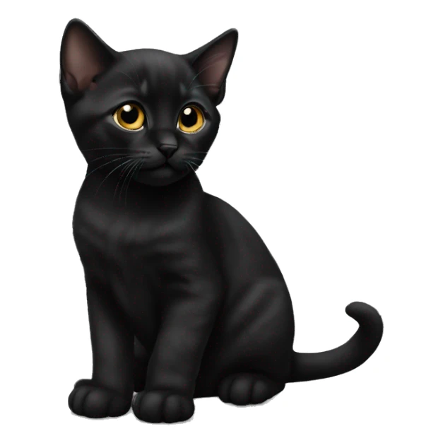 Black Bombay kitten laying sticker