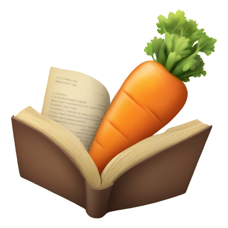 carrot reading book sticker