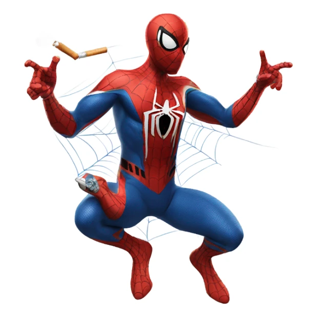spider-man smoking  sticker