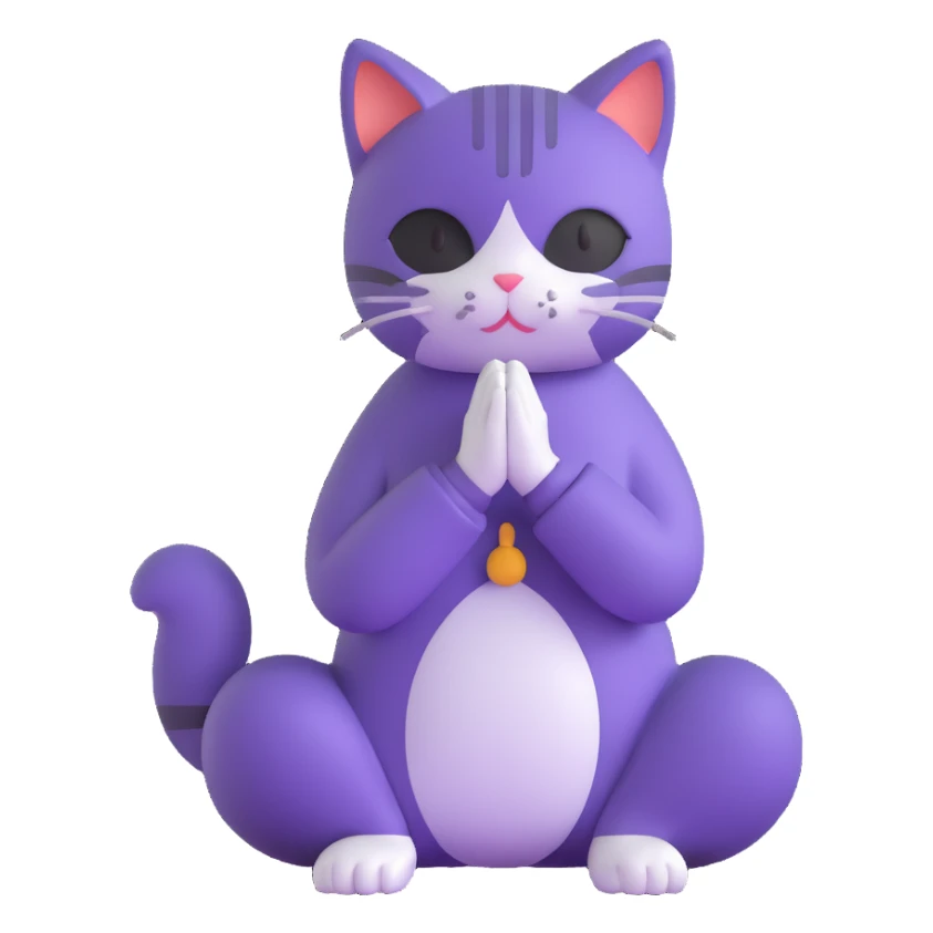 cat praying sticker