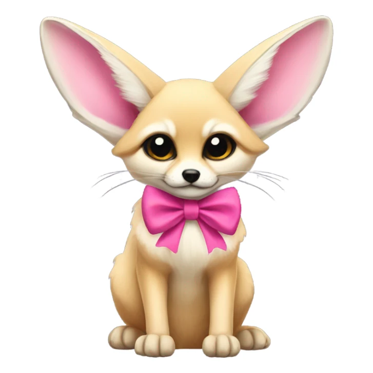 fennec with a pink bow sticker