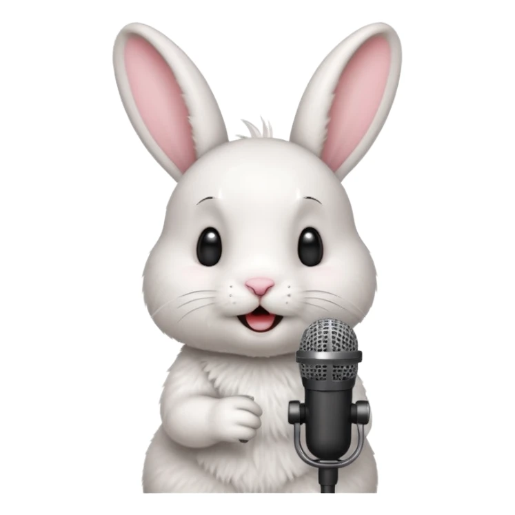 white bunnie singing to mic sticker