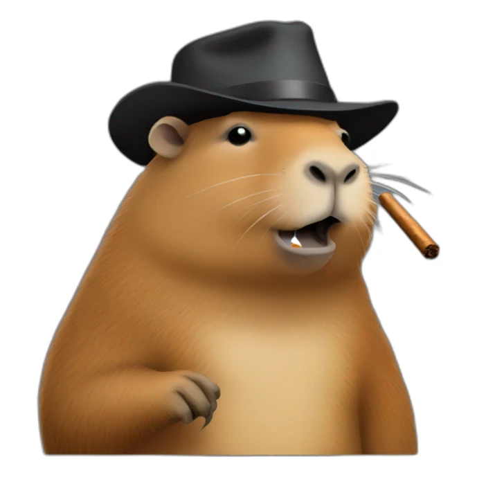 Capybara smoking cigar sticker