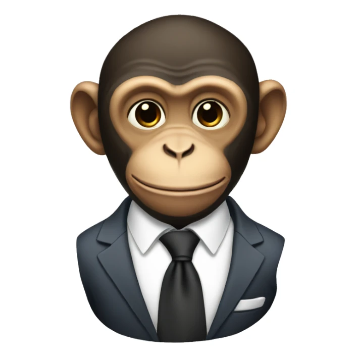 A monkey wearing a suits sticker