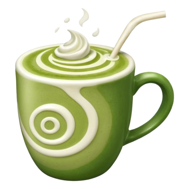 Ein  matcha Latte einer Schleife oben drauf sticker