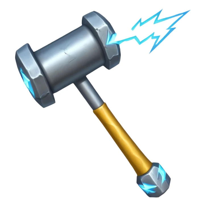 medieval hammer with lightning infused sticker